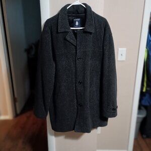 Roundtree & Yorke Outdoors Mens Wool 3 Button Peacoat Size Medium Charcoal